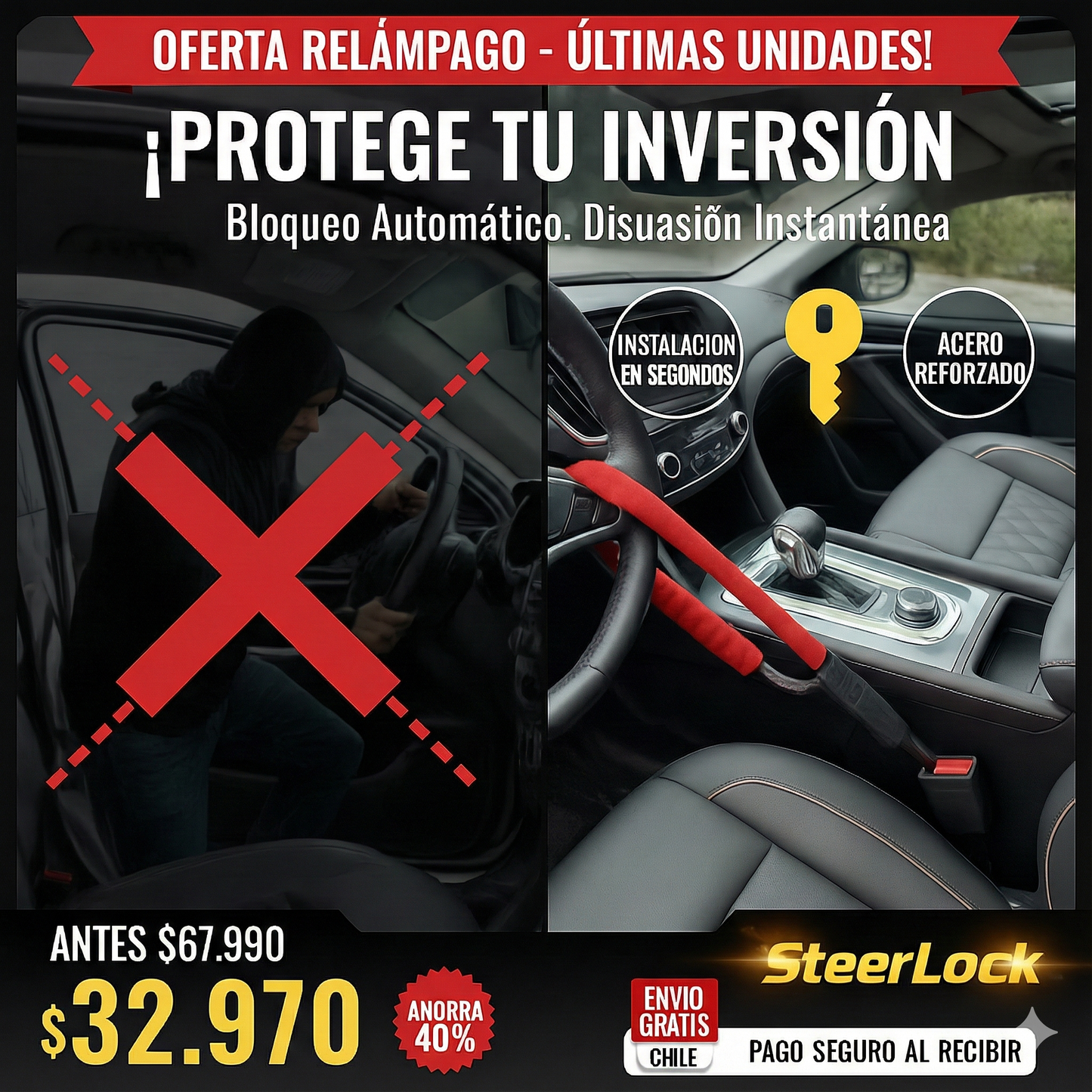 SteerLock La Mejor Seguridad Para Tu Auto 🔐