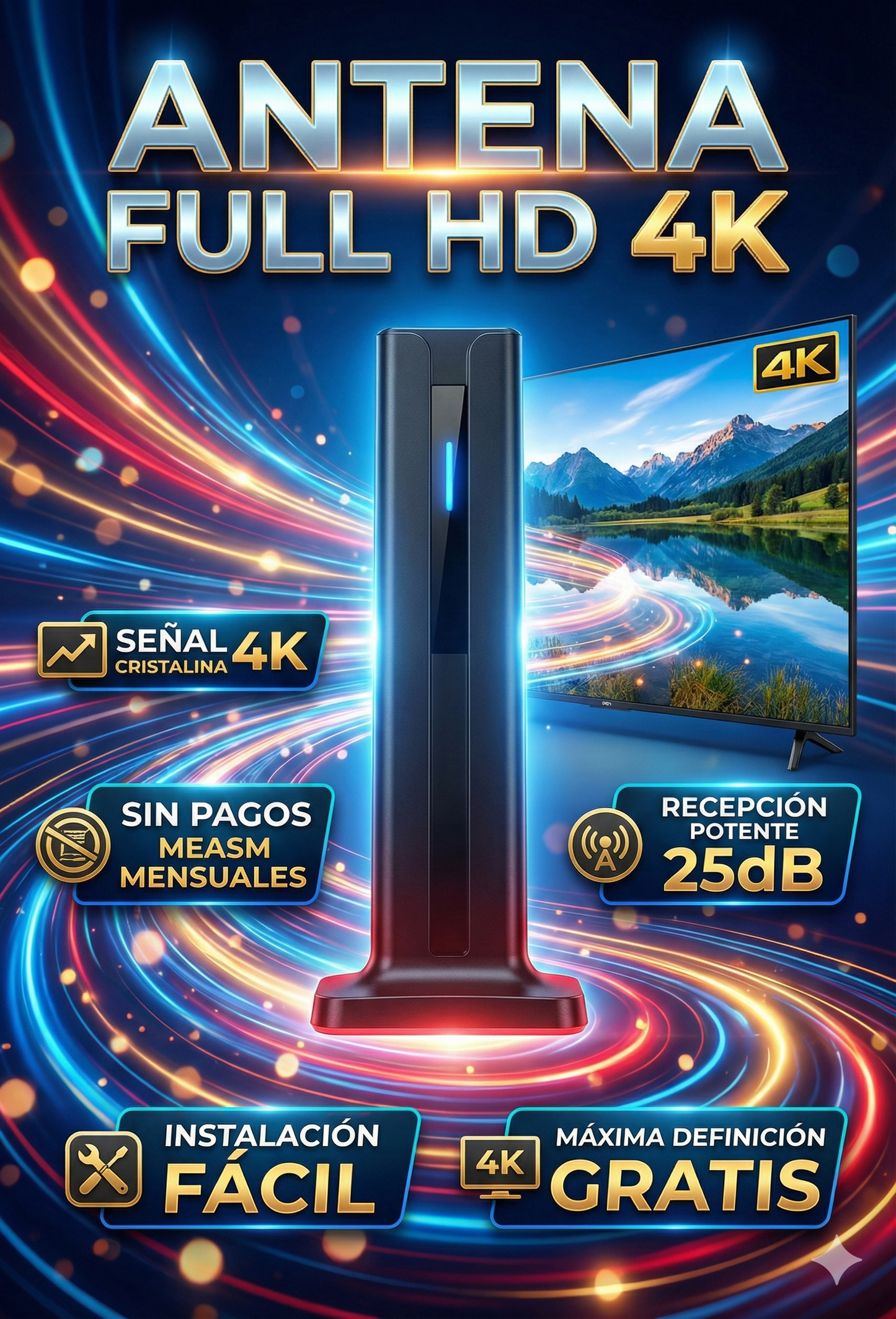 Antena Hd De Televisión Digital Smart Tv